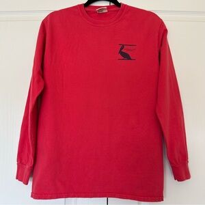 Comfort Colors Marshland Apparel Red "Anchor Design" Long Sleeve T Shirt Size S